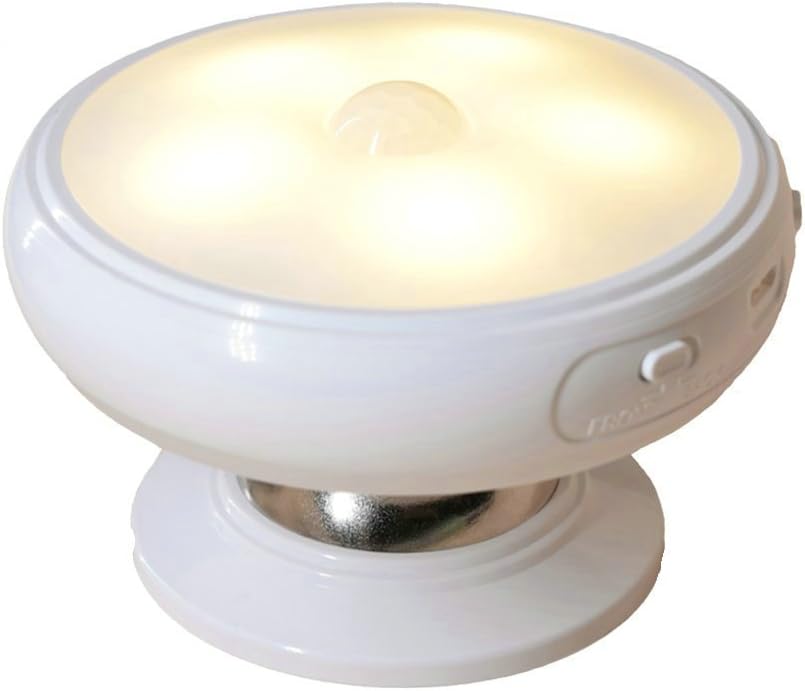 DPG Rechargeable Motion Sensor Night Light with Infrared Induction Human Body Induction Activated Sensor Magnetic USB LED Light Kids Indoor Closet Stairs Bathroom Floor Bedroom Kitchen, Cold White