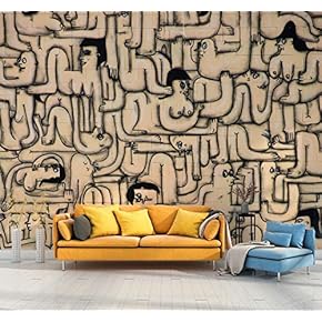 Wall Mural Colorful Graffiti Removable Wallpaper Wall Sticker for Bedroom Living Room - 66x96 inches