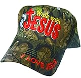 Walk with Jesus I Love Jesus Adjustable Baseball Cap, 7 Colors Available (Camo)