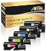 Arcon 5 Packs [ 2 Black Cyan Yellow Magenta] Compatible E525w Toner Cartridge for Dell E525w Toner, Dell E525w, Dell E525, Dell E525w Color Printer Ink Toner Cartridges