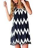 PAKULA® Women's Blackless Spaghetti Strap Tassel Beach Cover Up Loose Dress