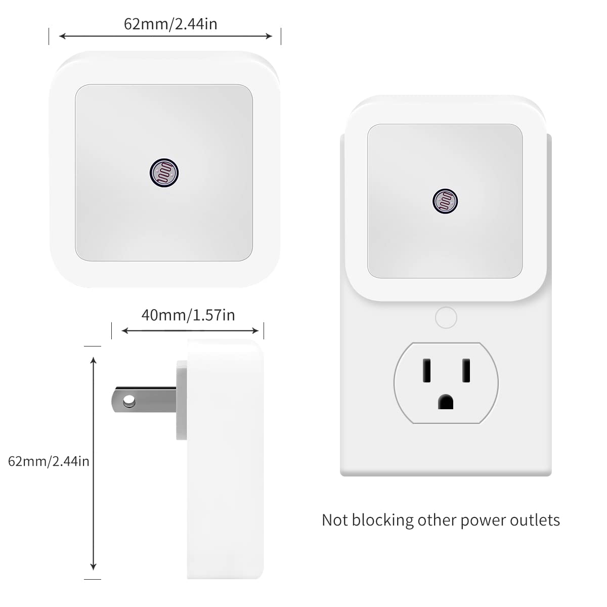 6 Pack Blue LED Night Light Plug in, Dusk to Dawn Sensor Automatic On and Off, Energy Efficient, Soft Glow Kids, Nursery, Bedroom, Bathroom, Hallway, Stairs, Kitchen