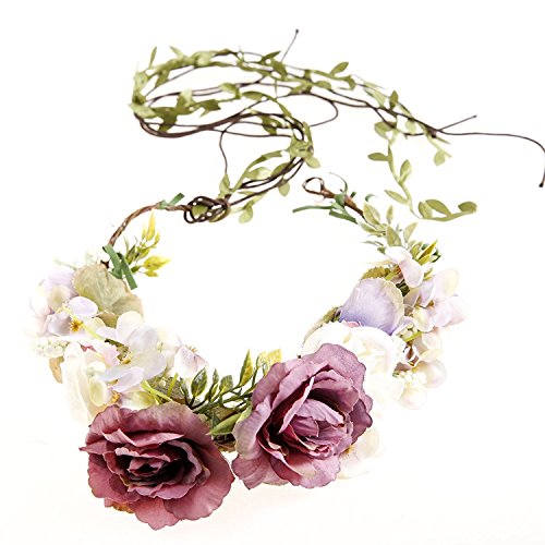 Qhome Newly arrived Boho Rattan Flower Vine Crown Floral Wedding Garland Flower Headband