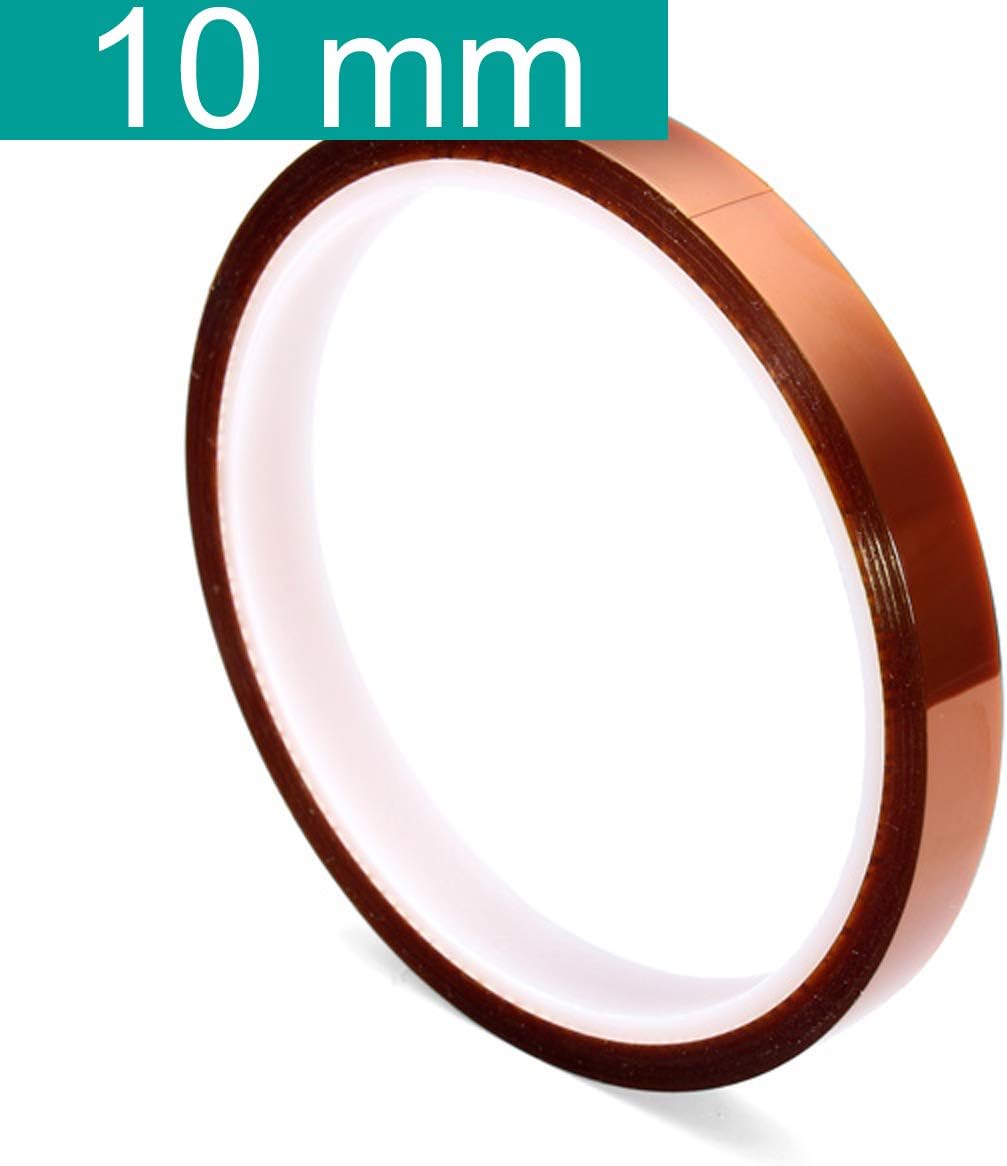 Youmile 5 Size 5mm 10mm 20mm 30mm 50mm 30m/100ft BGA High Temperature Film Heat Resistant Polyimide Kapton Tape Gold Resisting Sticky