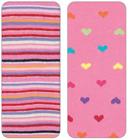 Nicky Noodles Baby Girls' Cotton Tights (12-24 Months, Twinkle Stripe/Hearts)