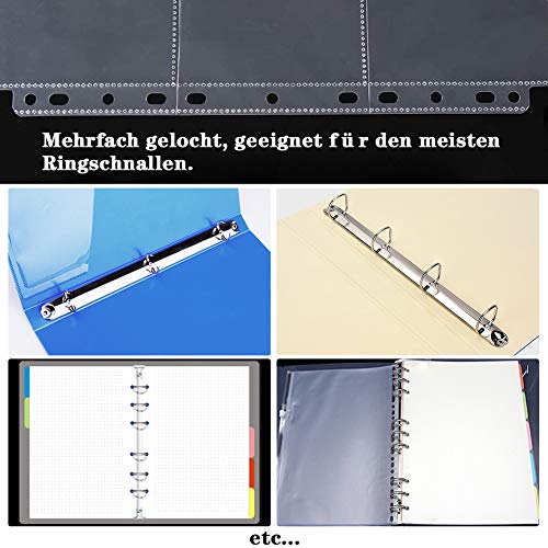 Koogel Leere Sammelalbum, 540 Pockets Hülle Sammelkarten 60 Seiten Transparent Sammelkarten Folien für eine Vielzahl von Ringbücher
