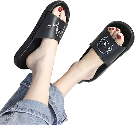 Women's Bohemian Satin Flip-Flop Thick Sole Beach Casual Slippers - Coffee/Leopard - C0182H3LSWA