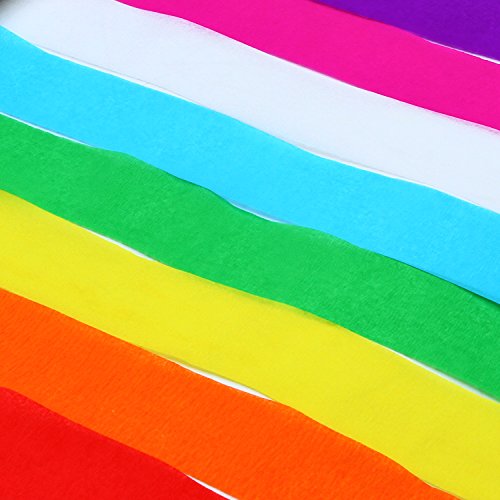 image for Aneco 92 Feet 16 Rolls Crepe Paper Streamers Party Streamer Paper Deco
