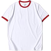 Zengjo Men's Ringer Tee Crewneck Athletic T Shirts Short Sleeve Sport Shirt for Men