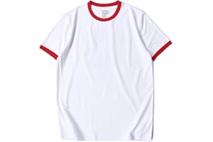 Zengjo Men's Ringer Tee Crewneck Athletic T Shirts Short Sleeve Sport Shirt for Men