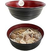 Japan Luxury Plastic Ramen Bowls Made by Japanese Historical Manufacturer, Set of 2, Dishwasher & Microwave Safe, 41oz (standard size) Light and Unbreakable, Coated Using Traditional Techniques (2)