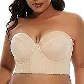 SEA BBOT Women Longline Strapless Bra Full Coverage Corset Bra Hide Back Fat