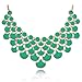 Jane Stone Fashion Statement Collar Necklace Vintage Openwork Bib Costume Jewelry (mint)