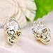 Bele Skull Stud Earrings 18K Gold Plated Cubic Zirconia Stud Earrings Womans Earrings Studs
