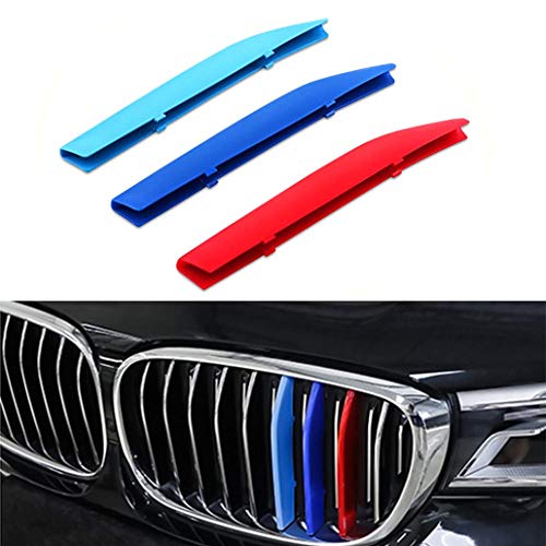 for 16-17 BMW 7 Series G11 G12 (9Grilles one Side) 3D M Styling 3 Colors Front Grille Trim Motorsport Stripes Grill Cover Performance Stickers 3Pcs