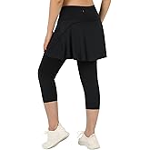 ANIVIVO Skirted Leggings for Women with Pockets, Tennis Yoga Pleated Skirt with Leggings