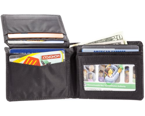 Big Skinny Men's L-Fold Passcase Slim Wallet, Holds Up to 30 Cards, Black
