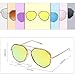SOJOS Aviator Sunglasses Metal Frame Flat Mirrored Lens SJ1004 with Gold Frame/Olivine Mirrored Lens
