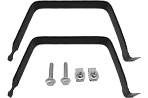 WHEELZEN 2 Pack Fuel Gas Tank Straps Bracket Fit For 1999-2018 Chevy Silverado 1500 2500 3500 GMC Sierra 1500 2500 3500, Replace 578-183 578183 15288145 15710284, With Bolts & Locking Nuts