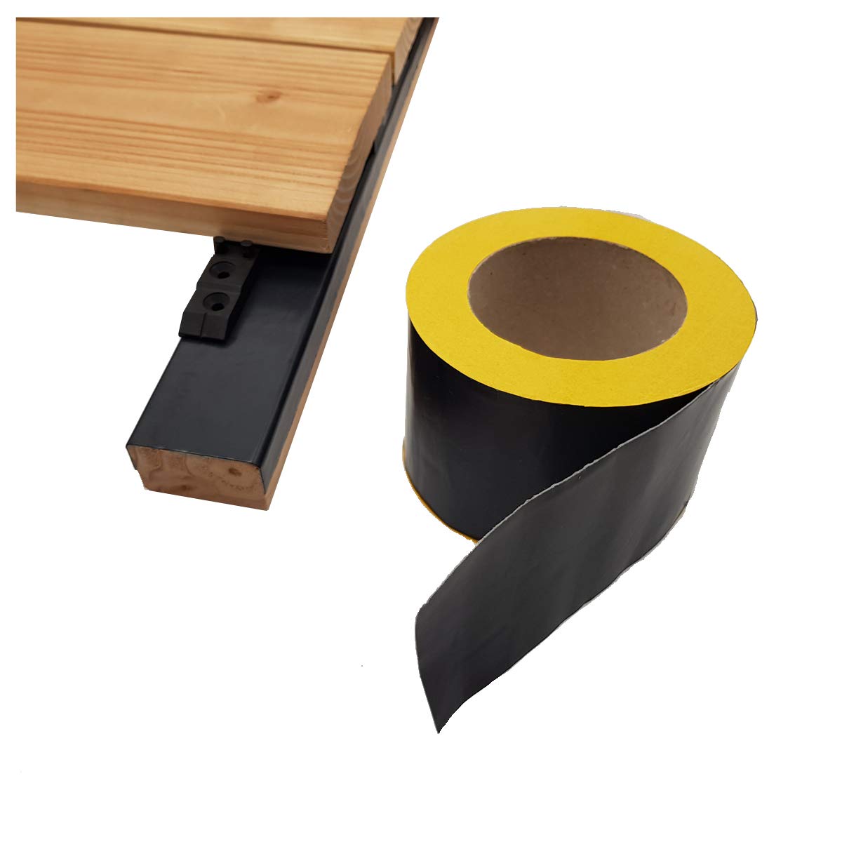 My Plast 10,000 x 75 x 0.6 mm Self-Adhesive Wood Protection Decoupling Tape Masking Tape Butyl Patio Pad Roll, Patio Pads, Terrace Construction Rolls, Strips