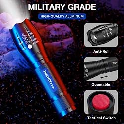RECHOO Tactical Flashlights 2 Pack, Bright Zoomable