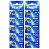 Eunicell CR1632 Lithium Blister Pack 3V 3 Volt Coin Cell Batteries (10 pcs)