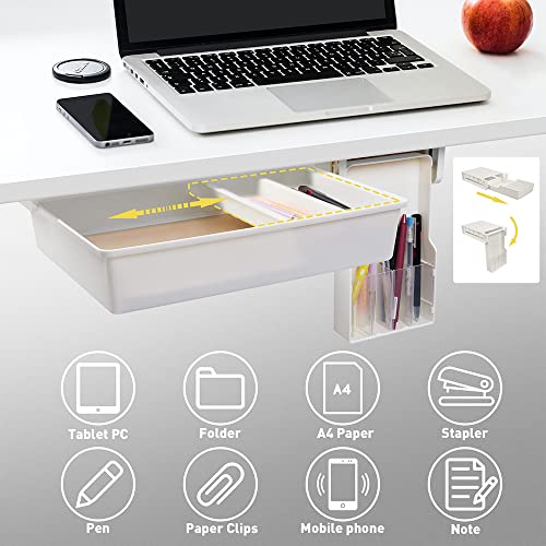 2 Pack Under Desk Drawer,Under Desk Storage Organizer,Hidden Desktop
