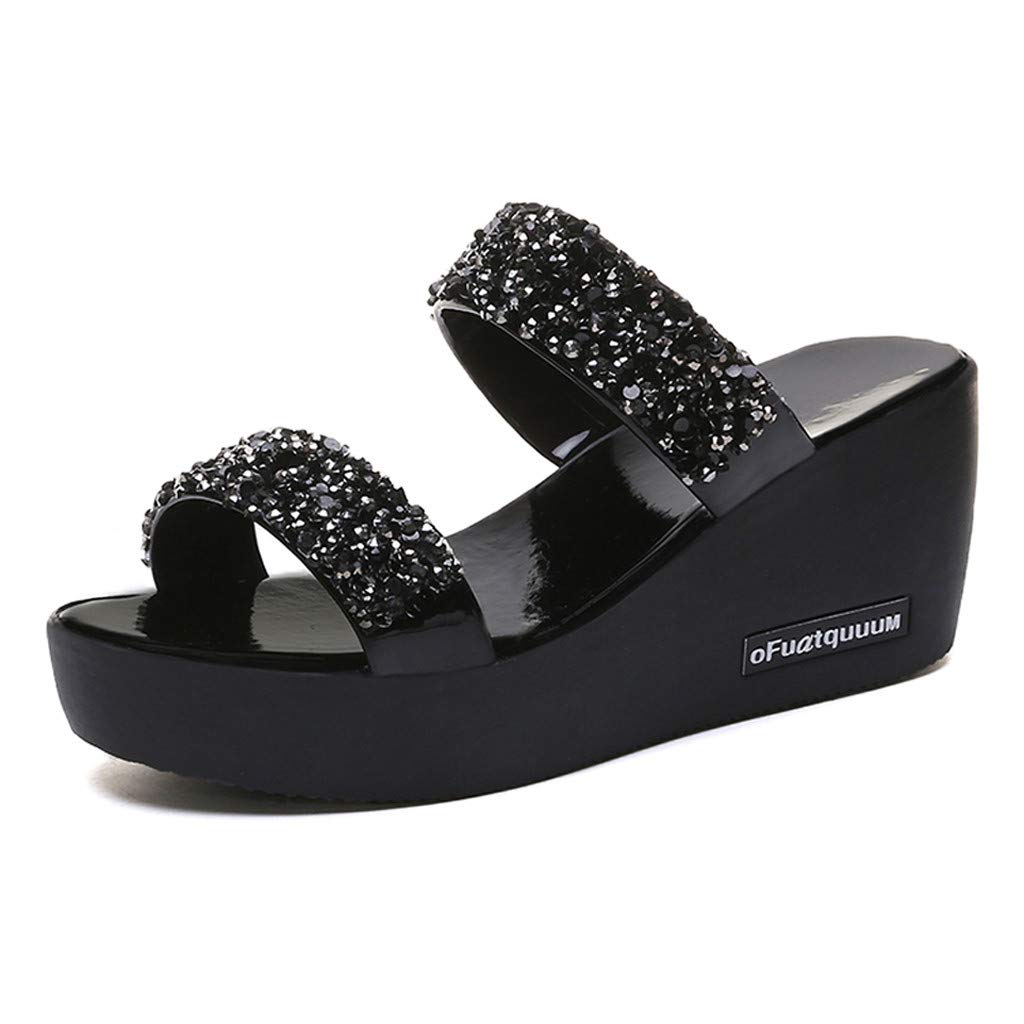 platform heel slippers