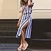 Hotkey Womens Summer Dress Casual Striped Print Dress Long Shirt Dress Evening Party Dress Sundress Bluethumb 1