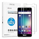 OMOTON BLU R1 HD Screen Protector [2 Pack] - [COVER FULL DISPLAY SCREEN] [2.5D Round Edge] [9H Hardness] [High Definition] [Bubble Free] Tempered Glass Screen Protector for BLU R1 HD, 5.0 Inch