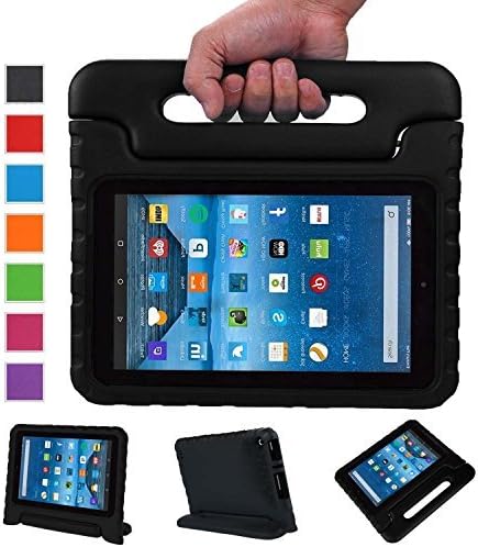 Fire 7 case,Fire 7 2015 Case, Husidy Kids Shock Proof Convertible Handle Light Weight Super Protective Stand Cover for Amazon Fire Tablet (7 inch Display, 2015 Release Only), BLACK