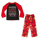 Five Nights at Freddys Boys Girls 5 Nights Pajama Set Freddy Holiday Shirt Pants (Medium - 6)