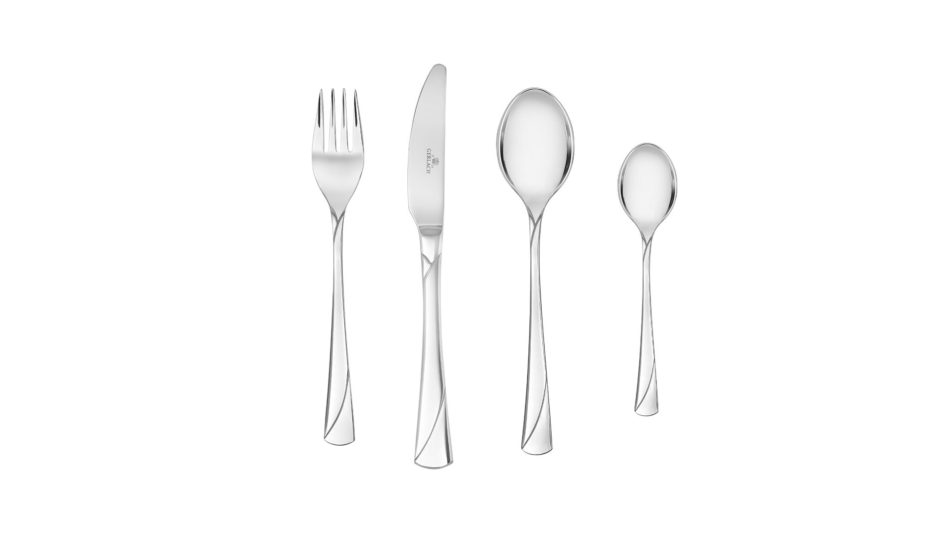 Gerlach G01-058CP-ZEST-24PU-S1S1-01 Flatware Serving Set with 24 Pieces Valor Box and shine-G01-058CP-ZEST-24PU-S1S1-01, Stainless Steel, Silver