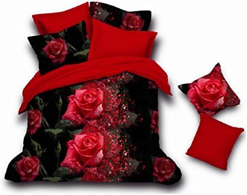 Dexim (120 GSM) 3D Printed Poly Satin Double Bed Sheet with Two Pillow Cover Set