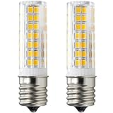 XRZT E17 LED Bulb for Microwave Oven Over Stove Appliance, 6 Watt(60W Halogen Bulbs Equivalent), 110-120V, Intermediate Base, Dimmable, 2-Pack (Warm White)