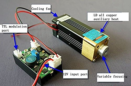 4W Industry Laser 445nm/447nm/450nm 4000mW Blue Laser Dot Module Diode NDB7A75 w/ TTL0-20kHz & Fan Cooling & Long Time Working