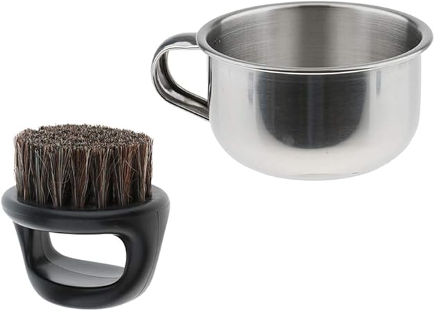 Amazon Dailymall メンズ 髭剃り シェービング 剛毛ブラシ ステンレス シェービングボウル 2点セット Dailymall シェービング用アクセサリー