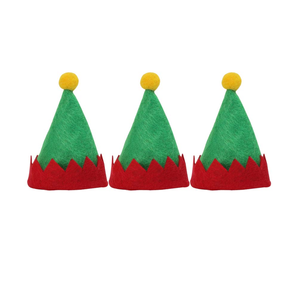 Happyyami 6Pcs Mini Christmas Lollipop Hats Nonwoven Candy Packing Decor for Holiday Parties Adorable Christmas Accessories for Candy and Toys Assorted style
