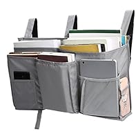 Corodo Grey Bedside Storage Caddy Hanging Organizer Bag with 8 Pockets for Bunk Beds, Hospital Beds, Dorm Rooms Bed Rails