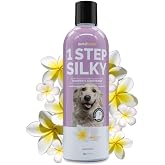 Bark2Basics One Step Silky Dog Shampoo &amp; Conditioner, 16 oz - Natural Ingredients, 2 in 1 Formula, 16 to 1 Concentration, Detangles and Strengthens