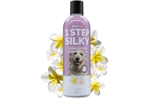 Bark2Basics One Step Silky Dog Shampoo & Conditioner, 16 oz - Natural Ingredients, 2 in 1 Formula, 16 to 1 Concentration, Detangles and Strengthens