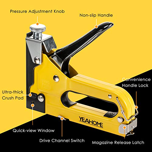 Upholstery Staple Gun Heavy Duty, 4 in 1 Stapler Gun with 6000 Staples