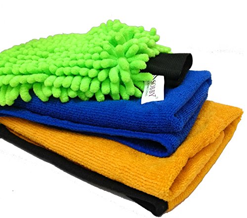 Sobby Microfiber Cleaning Cloths 3 in 1 Combo for Car Care (1 pc 40 x 40 cm 340 GSM Microfiber Cloth ; 1 Fluffy Microfibre Cloth for Detailing; 1 Big size Microfiber Glove ; Assorted Colours) Sobby Microfiber Cleaning Cloths 3 in 1 Combo for Car Care (1 pc 40 x 40 cm 340 GSM Microfiber Cloth ; 1 Fluffy Microfibre Cloth for Detailing; 1 Big size Microfiber Glove ; Assorted Colours)