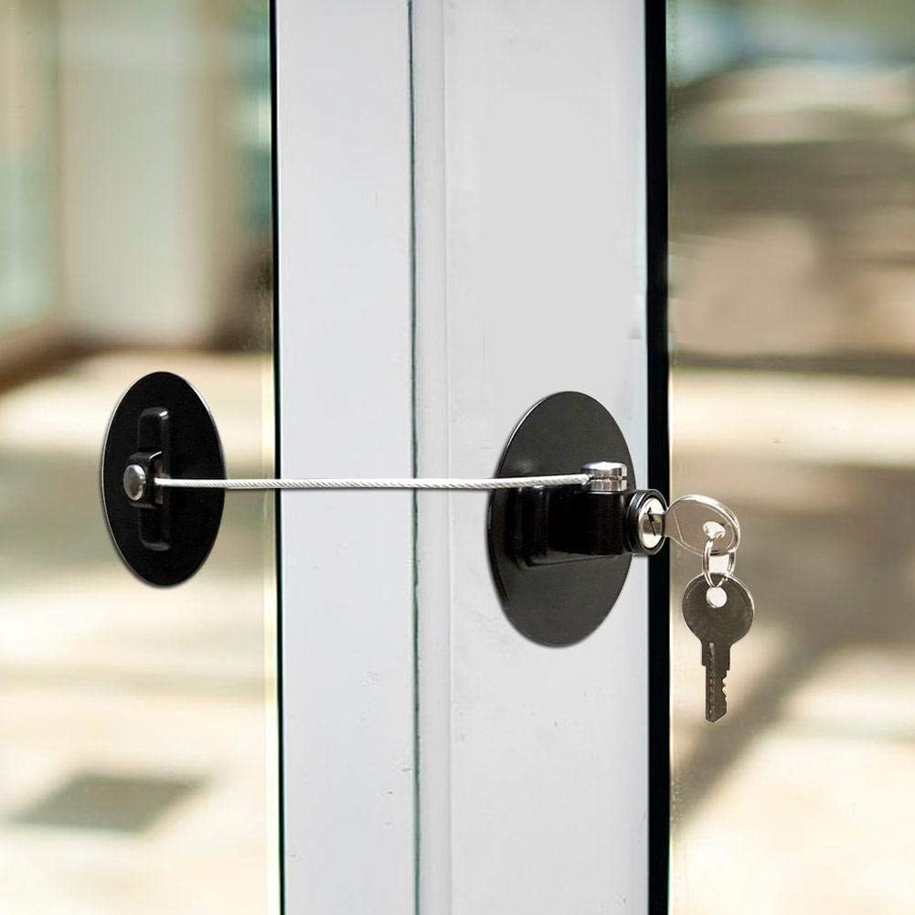belukies Window and Door Restrictor for Baby and Child Safety , Refrigerator Safety Limit Lock with Screws Keys, for Homes Residential Accommodation Hospitals Schools