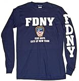 FDNY Full Chest And Sleeve LS T-Shirt - Size: Adult XX-Large - Color: Navy