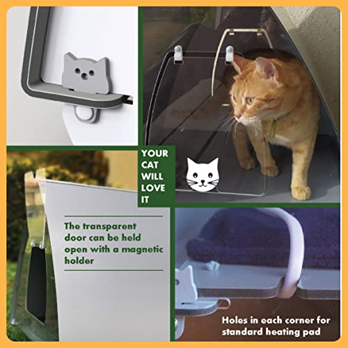 Palram Mona Outdoor Cat House Weatherproof for Winter, Large Outside