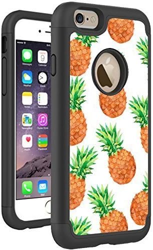 iPhone 6S Plus iPhone 6 Plus Case Cover By HybCase Featuring Pineapples Tropical Overload Watercolor Art Fun iPhone 6S Plus Hybrid Protective Cases For Girls Teens Women