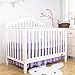 TILLYOU Crib Bed Skirt Dust Ruffle, 100% Natural Cotton, Nursery Crib Bedding Skirts for Baby Boys or Girls, 14