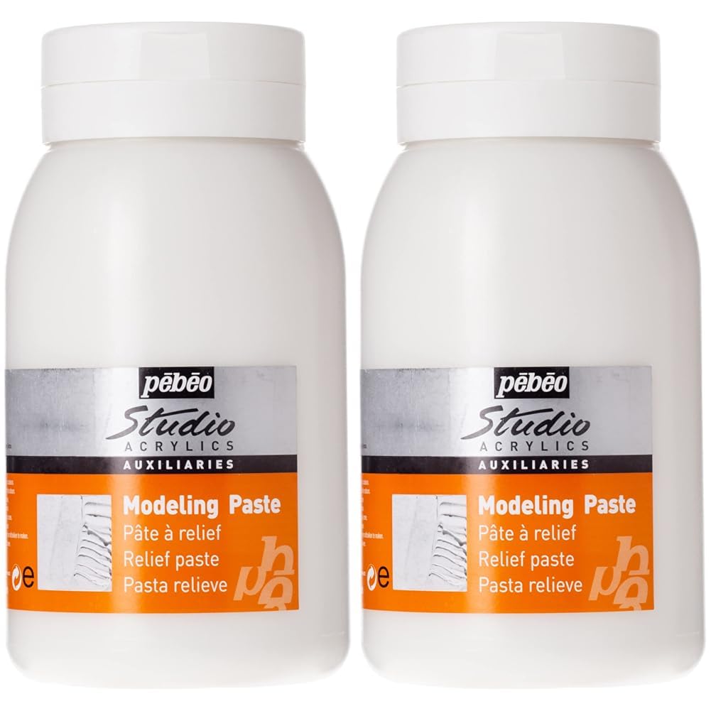Pebeo 524160 Studio Modelling Paste 1 L, APP1,white (Pack of 2)