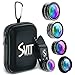 SVIT Phone Camera Lens Kit - 5 in 1 Optical Glass Mobile Attachment Set - 2X Zoom Telephoto, 198 Fisheye, 0.63X Wide Angle, 15X Macro, CPL Filter and Universal Clip Adapter for Cell Phones and Tablets
